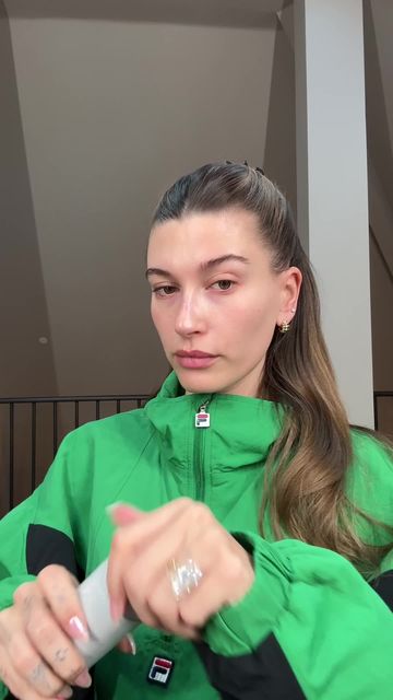 Hailey Bieber beauty routine video thumbnail