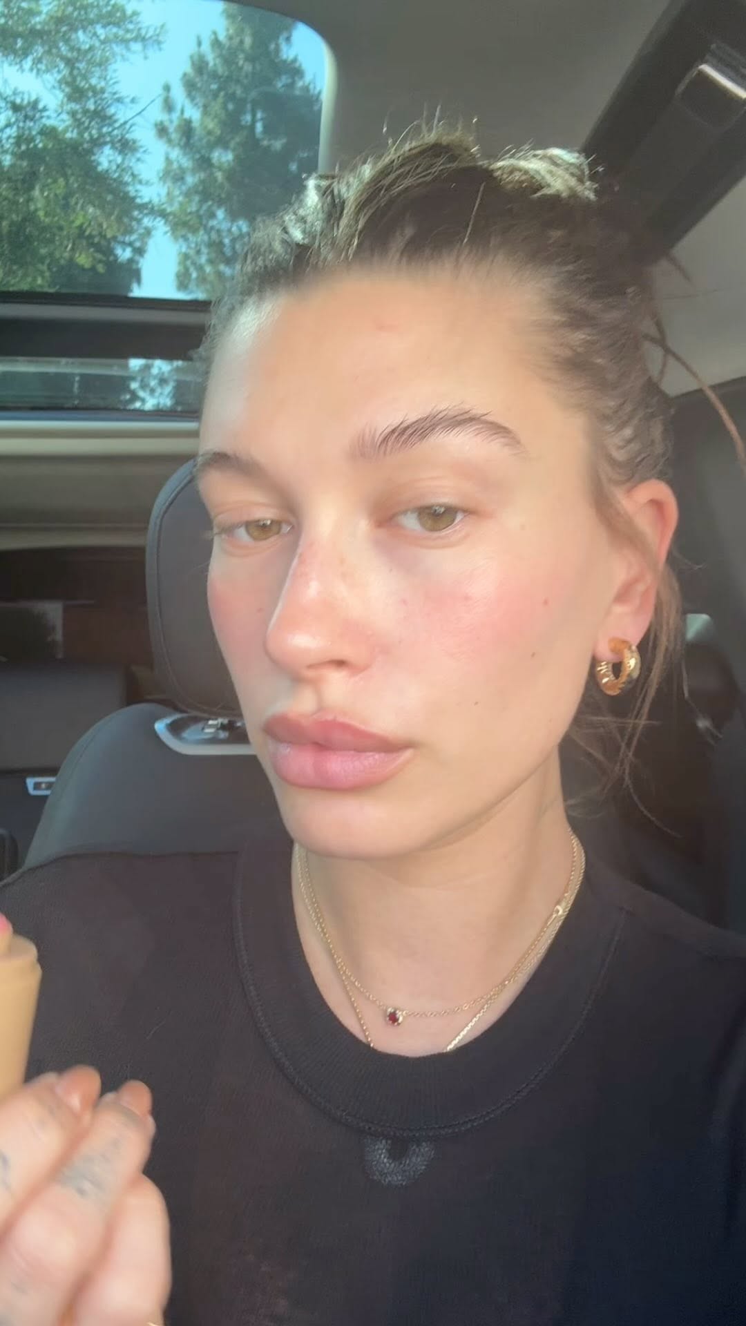 Hailey Rhode Bieber beauty routine video thumbnail
