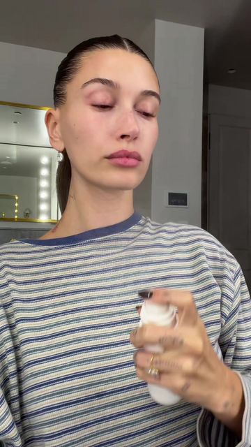 Hailey Bieber beauty routine video thumbnail