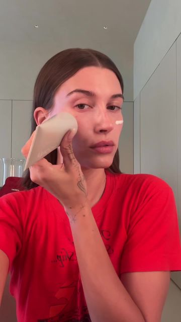 Hailey Bieber beauty routine video thumbnail
