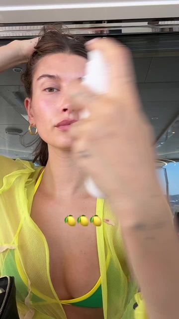 Hailey Bieber beauty routine video thumbnail